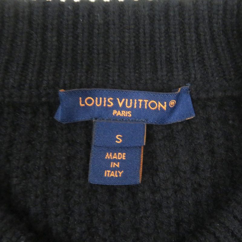 Louis Vuitton 23AW LV Street Sign Cashmere Blend Logo Patch Waffle Knit