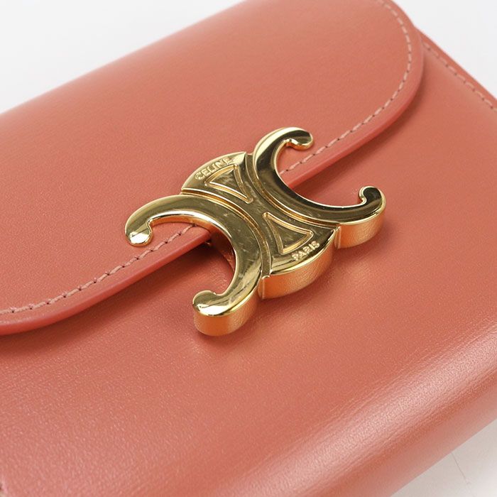 Celine Small Flap Wallet Triomphe 10d78 3DPV Tri-fold Wallet Calf Womens