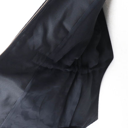 CHANEL 23B P75490 100% Silk Coco Mark Chain Design Zip Up Hoodie/jacket Black