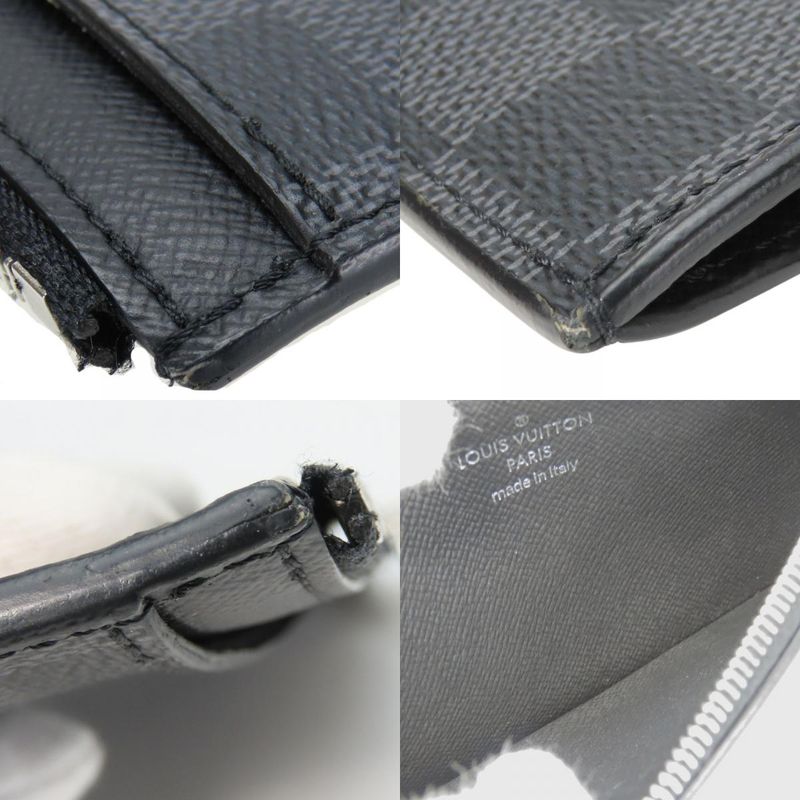 Louis Vuitton Card Case Coin Card Holder N64038 Damier Graphite Black Gray