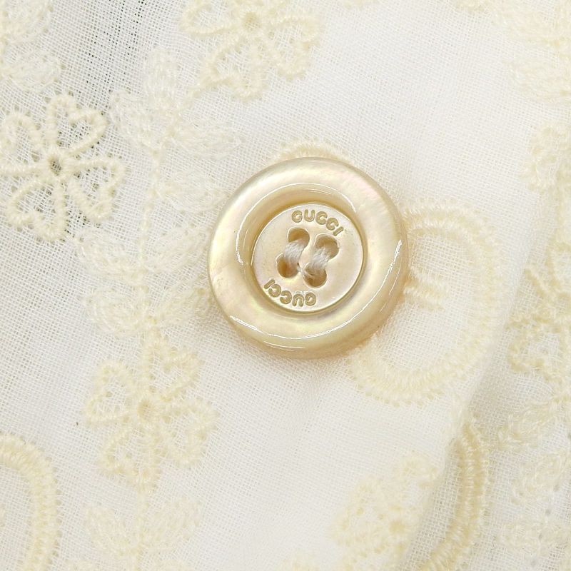 Gucci 627841 Cotton GG Embroidery Shorts Off White 38 Genuine