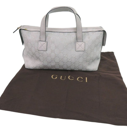 Gucci 264210 GG Canvas Leather Silver Handbag 1641 Gucci