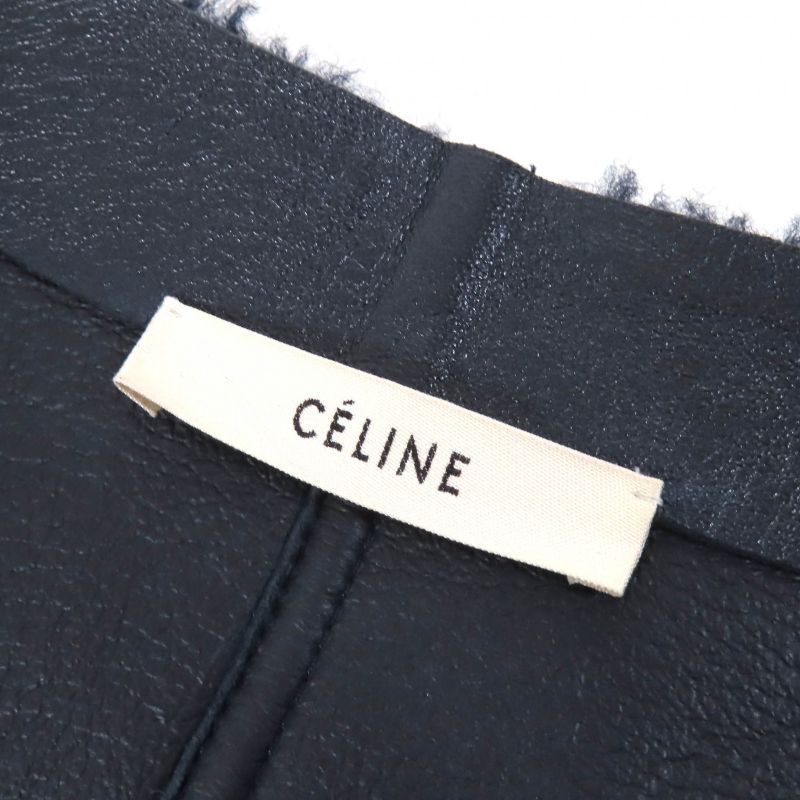Celine 2 5k10/5525 Phoebe Period Lambskin Mouton Sheer Ring Collarless Riders