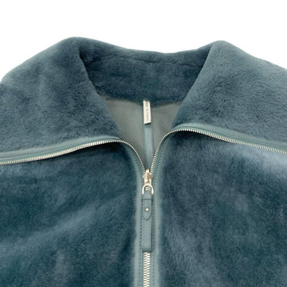 Hermes Outer Mouton Leather Green Zip Up Reversible