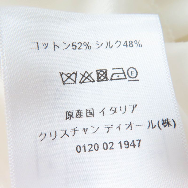 Christian DIOR 311b10a3124 Cotton Silk Off Shoulder Smock Top Ivory 40 Made In