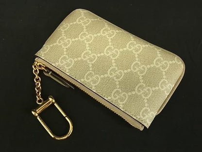 Gucci GG Pattern PVC Coin Case Coin Purse Women's Light Grey Fa4161