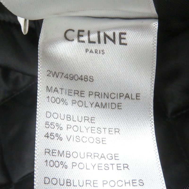 Celine 22AW 2w749048s Back Logo Print Hooded Bomber Jacket Blouson Black 50