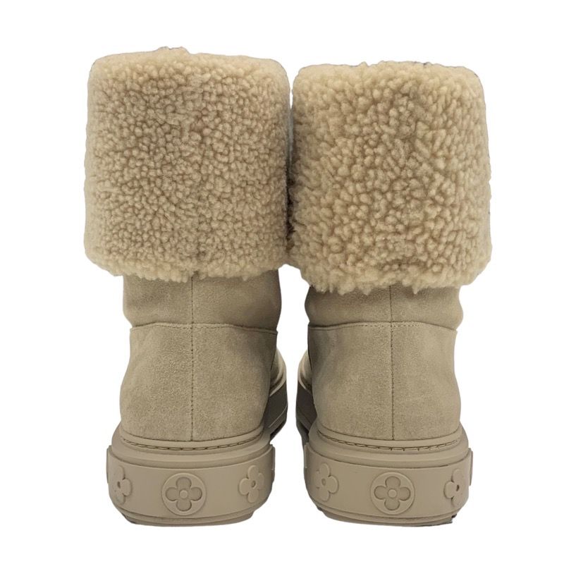 Louis Vuitton Snowdrop Line Monogram Boots Short Boots Mouton Boots Folded