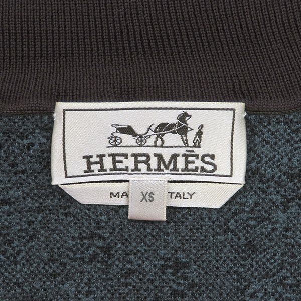Hermes Sweater Camouflage Knit Wool Nylon Rayon Brown and Blue XS Brown Long
