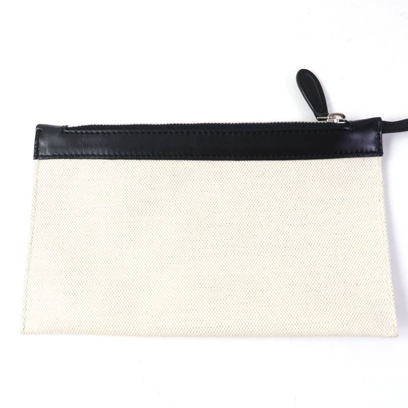 Balenciaga 339933 Small Cabas Su Cotton Canvas And Black Calfskin Handbag With