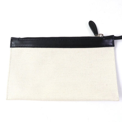 Balenciaga 339933 Small Cabas Su Cotton Canvas And Black Calfskin Handbag With