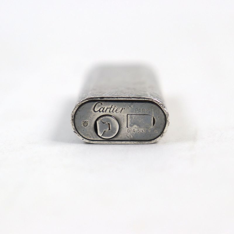 Cartier Allover Pattern Oval Form Roller Lighter Silver Men's