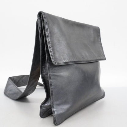 Chanel Shoulder Bag Lambskin Black Gold Hardware Women