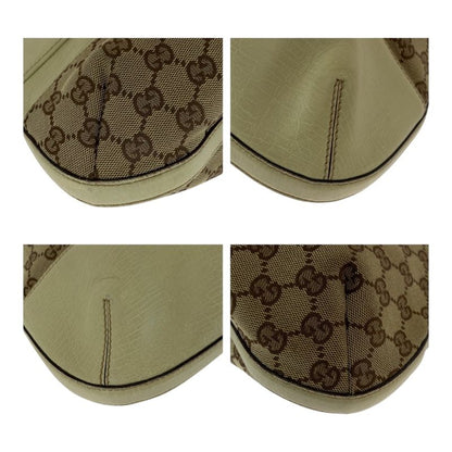 Gucci Horsebit Beige Ivory Gold Hardware GG Canvas 137386 Shoulder Bag Women