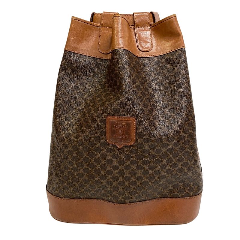 Celine One Shoulder Backpack Large Shape Macadam Pattern Backpack Daypack Bag