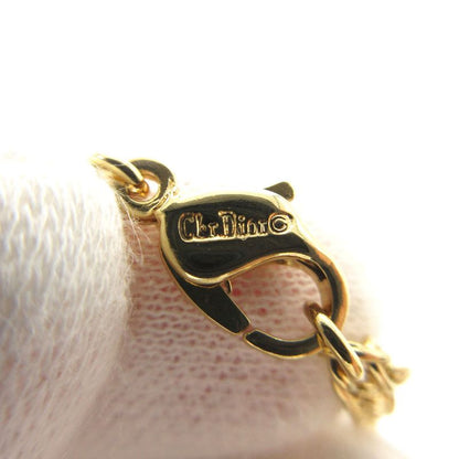 Christian Dior Vintage Logo Oval Necklace Metal Gold 0290 Christian Dior