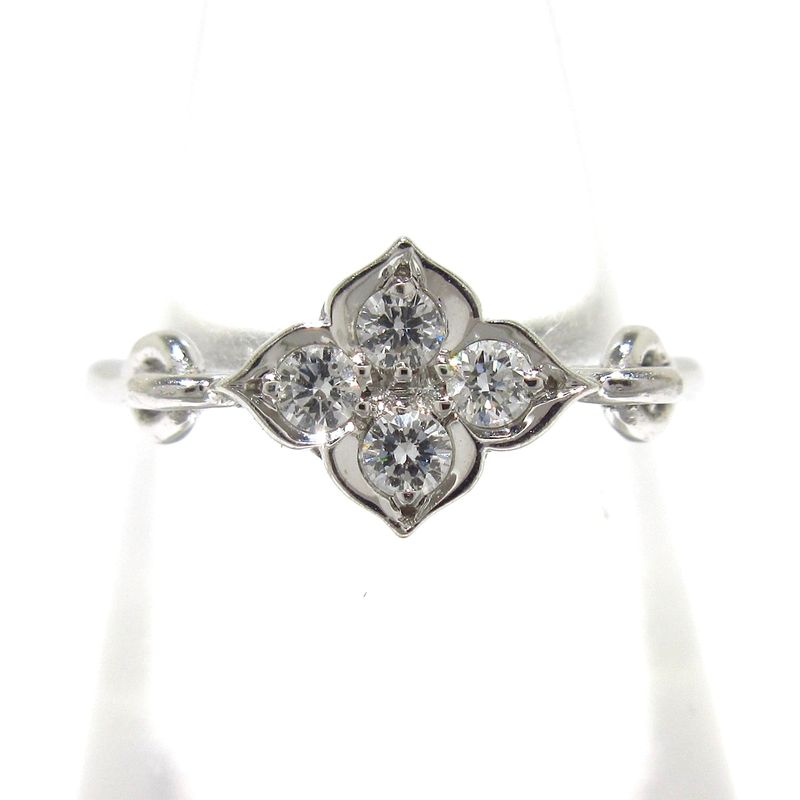 Cartier Ring 46 Hindu 18K White Gold X Diamonds 4P Diamonds