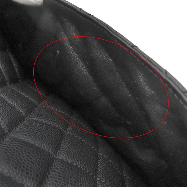 Chanel Gst Tote Bag Caviar Skin Black Silver Hardware Black Matelasse Chain