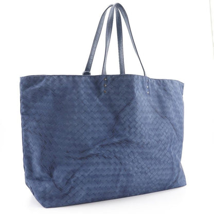 Bottega Veneta Bottega Veneta Intreccio Illusion Nylon Navy Blue Unisex Tote Bag