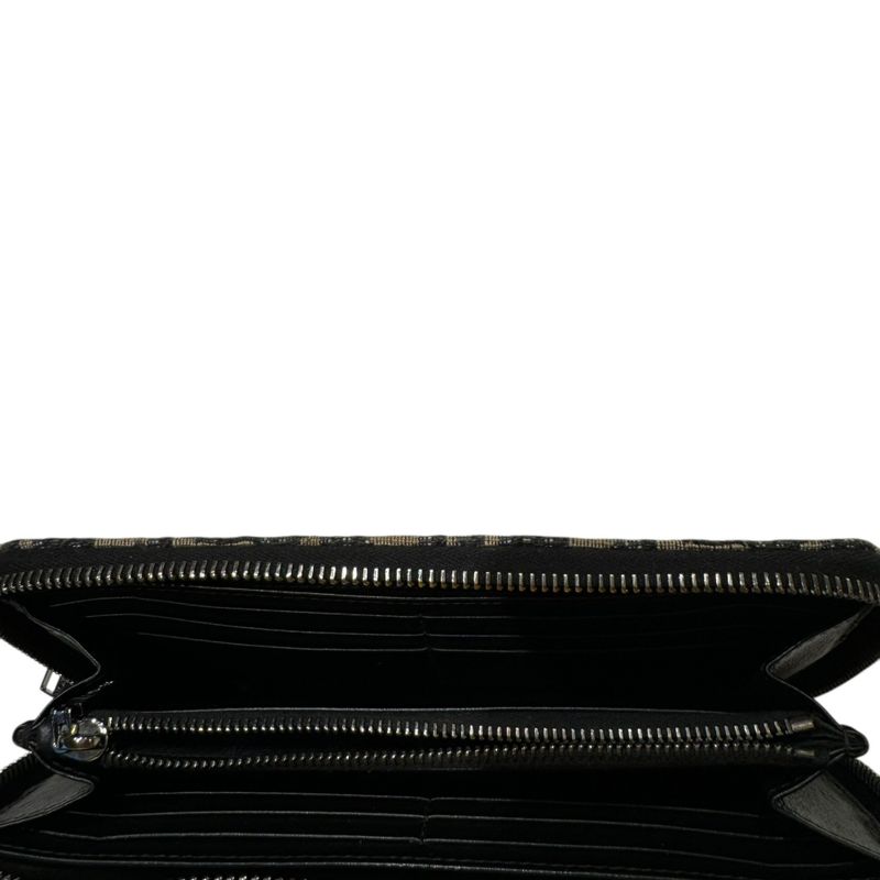 DIOR 10-bo-0252 Oblique Jacquard Long Wallet Unisex Navy -