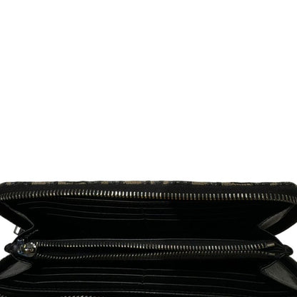 DIOR 10-bo-0252 Oblique Jacquard Long Wallet Unisex Navy -