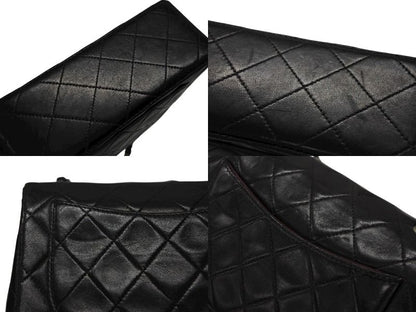 Chanel Mini Quilted 17 Shoulder Bag CC Logo Lambskin Black Silver — view 6