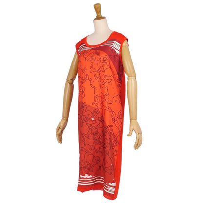 Hermes Dress Sleeveless Knit With Silk Transition