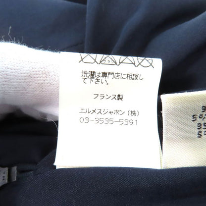 Hermes Vintage Margiela Period Knee Length Tight Skirt With H Button Navy 36