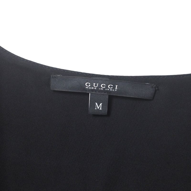 Gucci Dress Size M Long Sleeve V-neck Tight Dress Stretch Made In Italy