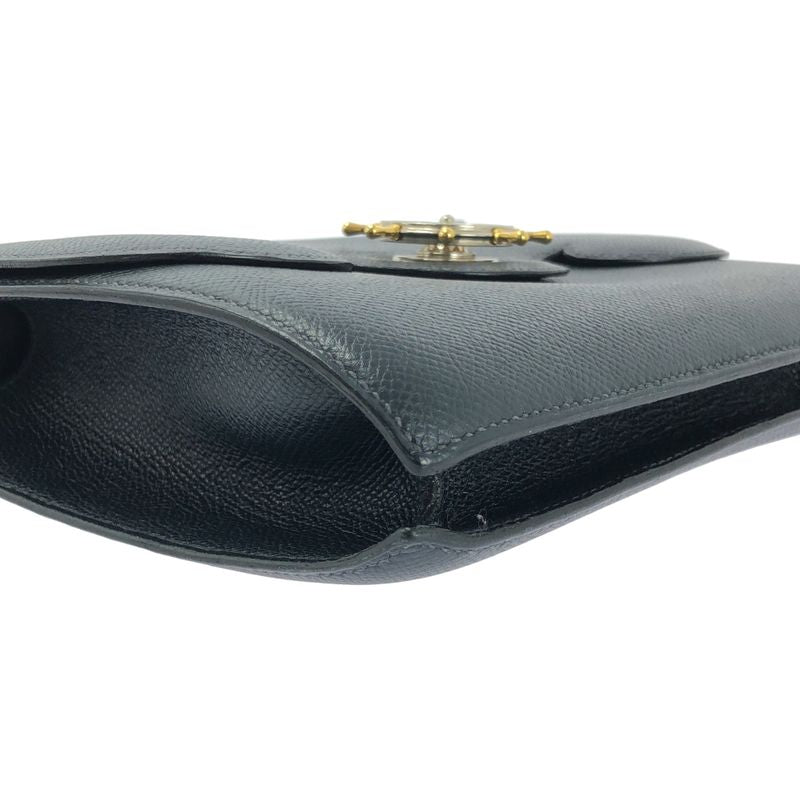 Hermes | 1990s | Freegate Courchevel Gold And Silver Hardware Handbag | Navy |