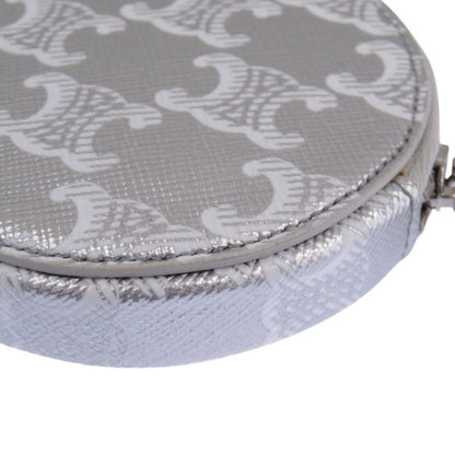 Celine Triomphe Leather Silver Coin Case 0117 Celine