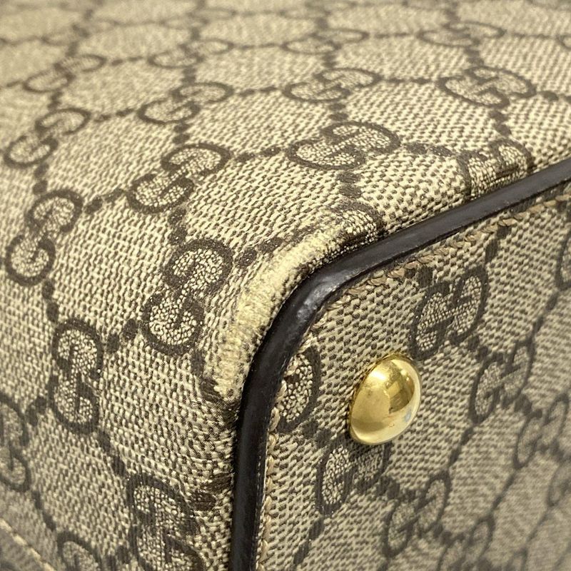 Gucci Handbag - 409534 Dark Brown And Beige Leather