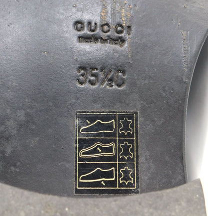 Gucci Sherry Line Square Toe Bit Loafers Women's 35 1 2 C 100 0493 Black Made