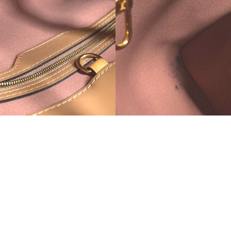 Louis Vuitton Tote Bag Katharina BB M90015 Monogram Vernis Rose Vert Beige