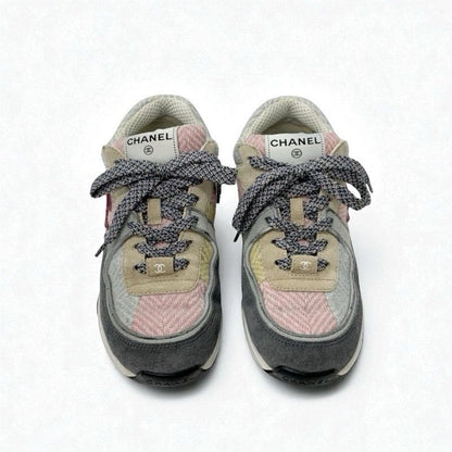 Chanel Sneakers Shoes Fabric Suede Multicolor Here Mark