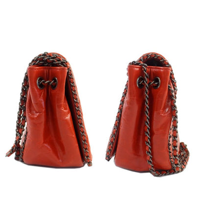Chanel Matelasse Chain Shoulder Red Bag Coco Mark Vintage Silver
