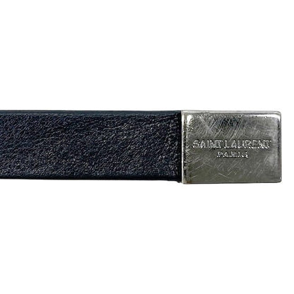 Saint Laurent Bracelet Black Cassandra Excellent Condition Leather Preowned