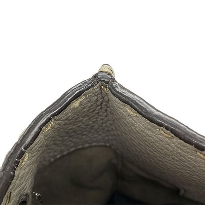 Fendi Selleria Anna Small Shoulder Bag Leather Gray Silver Hardware 2WAY Women