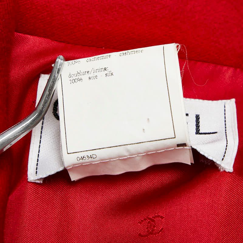 Chanel Coco Mark Button Jacket Double Size: 38 P08267v05008 Red Cashmere