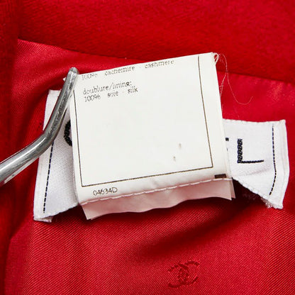 Chanel Coco Mark Button Jacket Double Size: 38 P08267v05008 Red Cashmere