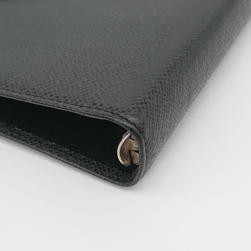 Louis Vuitton Agenda MM Taiga Black Ruler With Refill