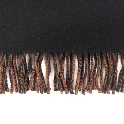Fendi Fxt252 Cashmere Blend Zucca Pattern Fringe Scarf With Fur Pocket Stole