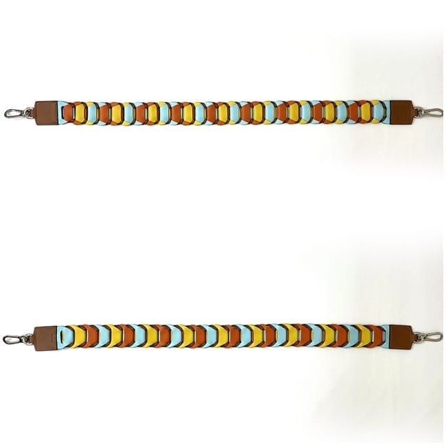 Loewe Shoulder Strap Ec22874 Brown Yellow Orange