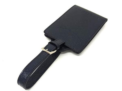 Bvlgari Leather Name Tag Name Holder Bag Charm Women's Men's Navy Bk2168