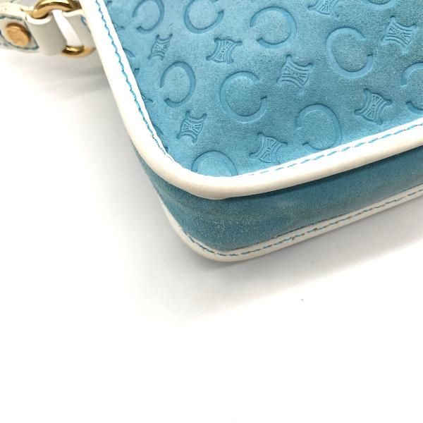 Celine Macadam Suede Hand Bag Blue
