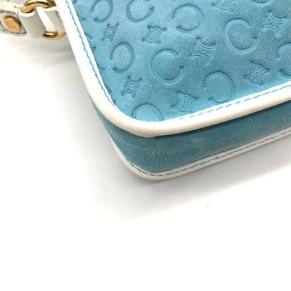 Celine Macadam Suede Hand Bag Blue