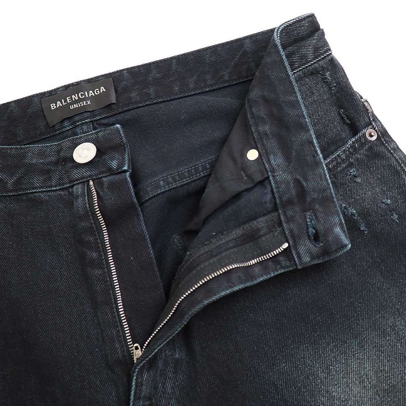 Balenciaga 23ss Destroyed Knee Baggy Jeans Destroyed Baggy Denim Pants 745151