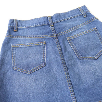 Gucci 456973 100% Cotton Flower Embroidered Denim Skirt Mini Skirt Indigo 42