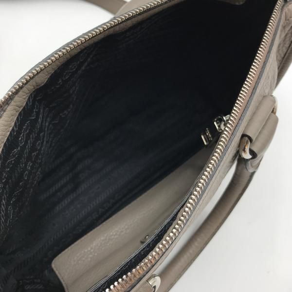 Prada Leather 2-Way Bag Gray