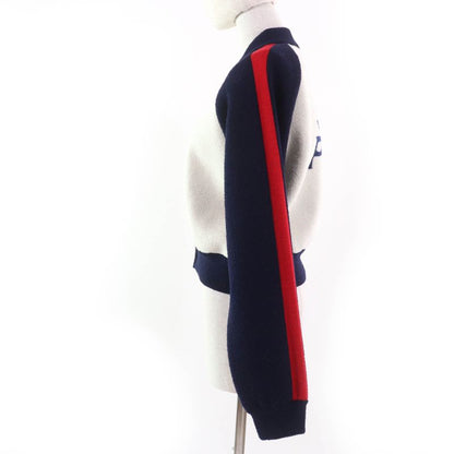 Christian DIOR 144v50am350 JA DIOR Paris Cropped Bomber Jacket Navy White 44